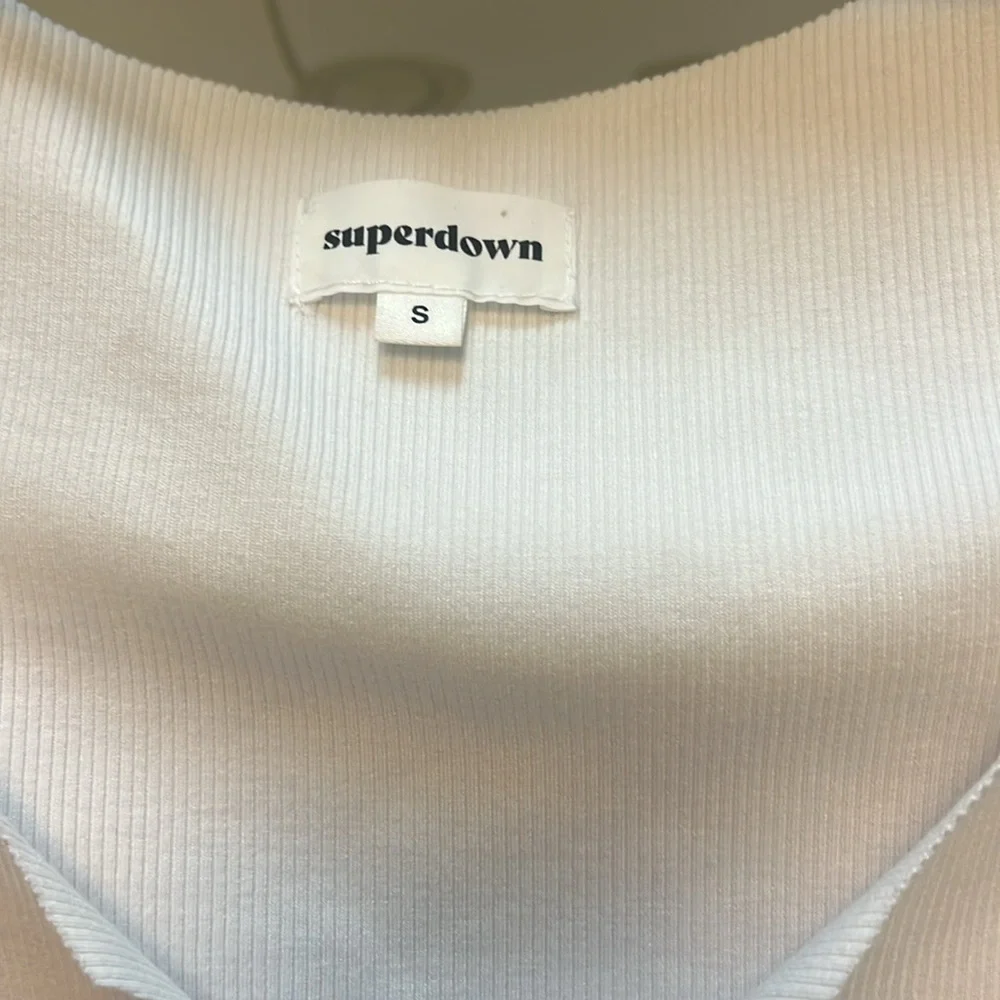 Superdown Mimi Notch Neck Tank White Size S - Picture 3 of 4